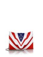 Elena Ghisellini Felina Mignon Stars & Stripes Small Leather Crossbody Bag