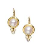 Temple St. Clair Classic 7mm White Mabe Pearl, Diamond & 18k Yellow Gold Drop Earrings