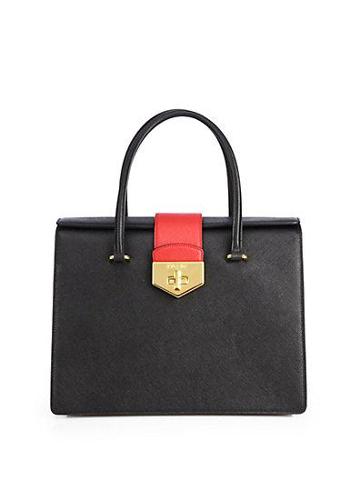 Prada Saffiano Double Gusset Flap Satchel