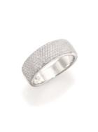 Adriana Orsini Wide Sterling Silver Pave Band Ring