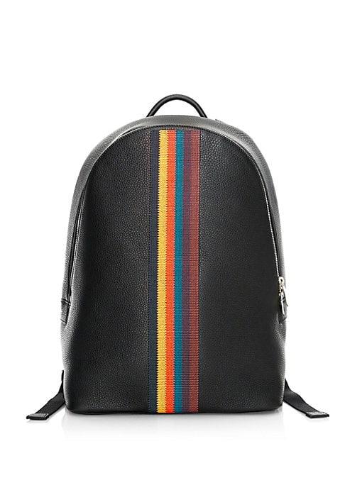 Paul Smith Embroidered Stripe Leather Backpack