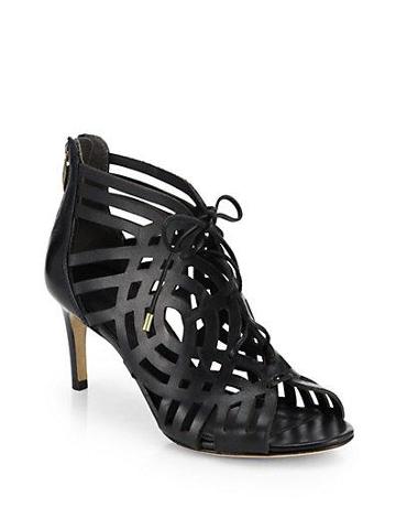 Sigerson Morrison Kalia Leather Cage Mid-heel Sandals