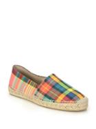 Off-white Plaid Leather Slip-on Espadrille Sneakers