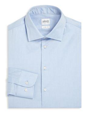 Armani Collezioni Solid Slim-fit Dress Shirt