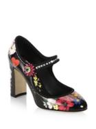 Dolce & Gabbana Floral-painted Mary Jane Pumps