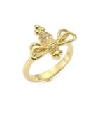 Temple St. Clair Diamond & 18k Gold Resting Bee Ring