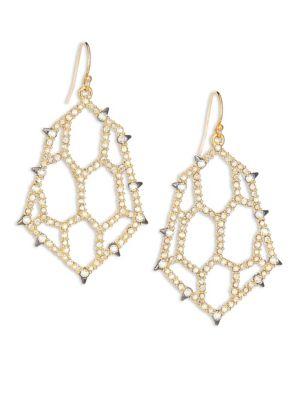 Alexis Bittar Elements Spiked Crystal Honeycomb Drop Earrings
