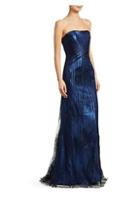 Rene Ruiz Strapless Metallic A-line Gown