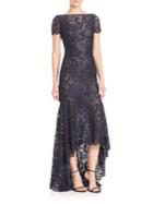 Theia Sleeveless High-low Lace Gown