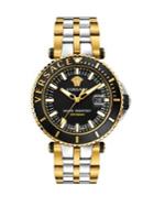 Versace V-race Two-tone Stainless Steel Bracelet Diver Watch