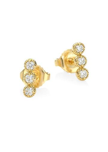 Hearts On Fire Diamond & 18k Yellow Gold Earrings