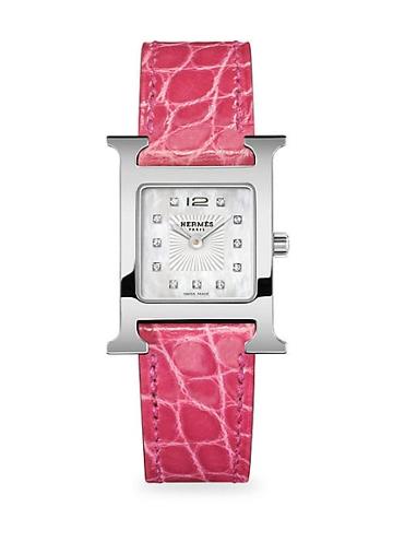 Hermes Watches Heure H, Stainless Steel & Alligator Strap Watch