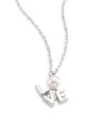 Majorica Courtney 8mm White Pearl Love Pendant Necklace