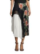 Delfi Collective Clara Floral Lace Pleated Midi Skirt
