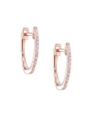 Ef Collection Diamond & 14k Rose Gold Huggie Earrings/0.5
