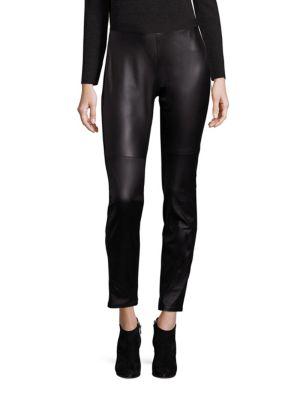 Eileen Fisher Leather-front Leggings