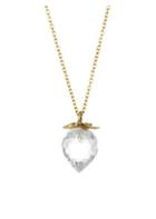 Annette Ferdinandsen 14k Yellow Gold & Crystal Strawberry Pendant Necklace