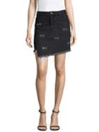 Sandy Liang Embellished Crombie Cotton Skirt
