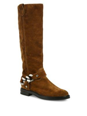 Casadei Tall Suede & Chain Boots