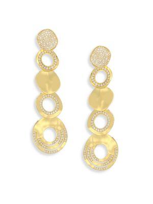 Ippolita Senso&trade; Mixed Disc Diamond & 18k Yellow Gold Cascade Earrings