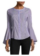 Milly Michelle Cotton Bell-sleeve Blouse