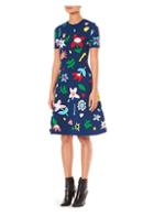 Carolina Herrera Short Sleeve Floral Knit Dress