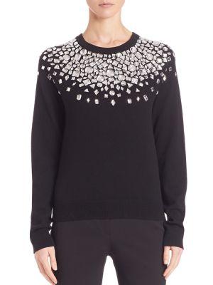 Michael Kors Collection Embellished Crewneck Sweater