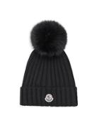 Moncler Fox Fur Pom-pom Ribbed Hat