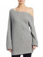 Theory One-shoulder Ribbed Wool Sweater