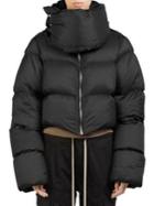Rick Owens Funnel-neck Cropped Puffer Jacket