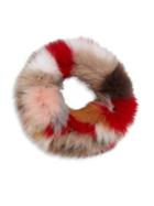 Surell Multicolor Fox Fur Cowl Scarf