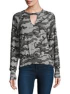 Red Haute Keyhole Camo Pullover