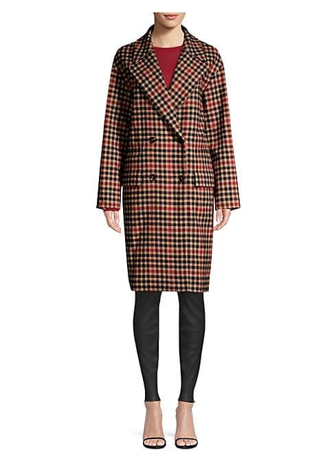 Boss Check Wool-blend Double-breasted Coat