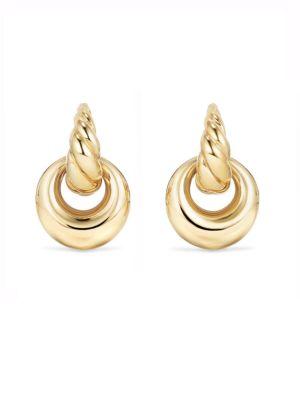 David Yurman Pure Form Drop Earrings In 18k Gold
