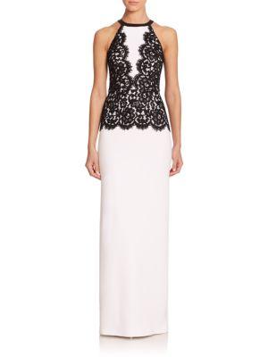 Michael Kors Lace-trim Double-crepe Gown