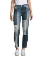 7 For All Mankind Distressed Patchwork Jeans