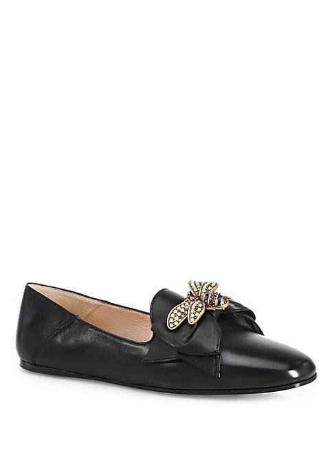 Gucci Leather Ballet Flats With Bow