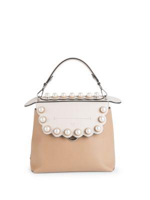 Fendi Faux-pearl Leather Shoulder Bag