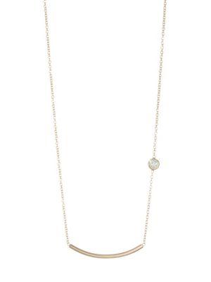 Zoe Chicco Floating Diamond & 14k Gold Bar Necklace