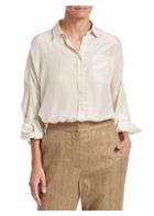 Brunello Cucinelli Linen-stripe Silk Shirt