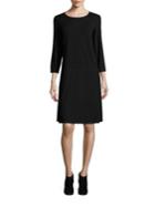 Eileen Fisher Solid Three-quarter Sleeve Dress
