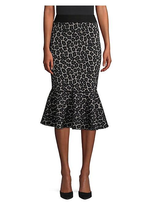 Michael Kors Collection Rumba Leopard-print Fit-&-flare Skirt