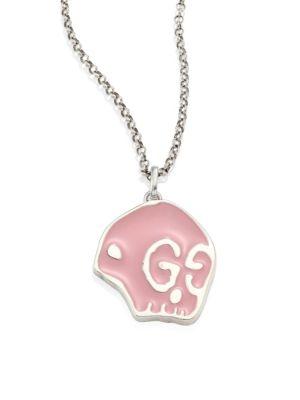 Gucci Guccighost Sterling Silver Skull Pendant Necklace
