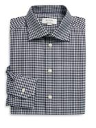 Eton Contemporary-fit Gingham Linen Blend Shirt