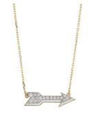 David Webb Motif 18k Yellow Gold, Platinum & Diamond Arrow Necklace