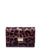 Dolce & Gabbana Leopard-print Leather French Flap Wallet