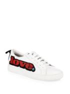Marc Jacobs Love Embellished Empire Leather Sneakers