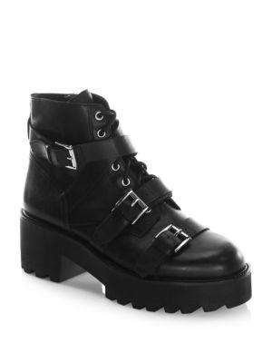 Ash Razor Leather Stacked Boots