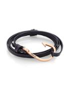 Miansai Hook Leather Bracelet/matte Rose Goldtone