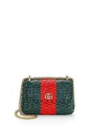 Gucci Cestino Web Straw Mini Shoulder Bag